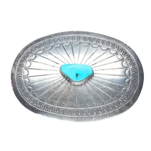 Wilson Padilla Navajo sterling silver turquoise vintage belt buckle