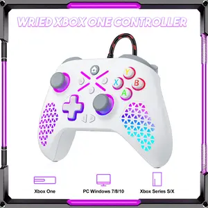 Wired XBOX ONE RGB Controller for Xbox One/Xbox Series & PC, Programmable Macro & Turbo Gamepad with Dual Vibrationtiktokshopspringglowup