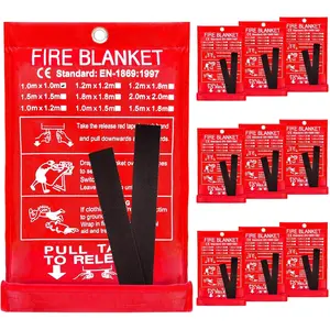 10 Pack Fire Blanket  for  Kitchen, 39 x 39 Large  Fire Suppression Blankets Fiberglass Flame Retardant Protection for  Kitchen  Office Warehouse Camping Safety