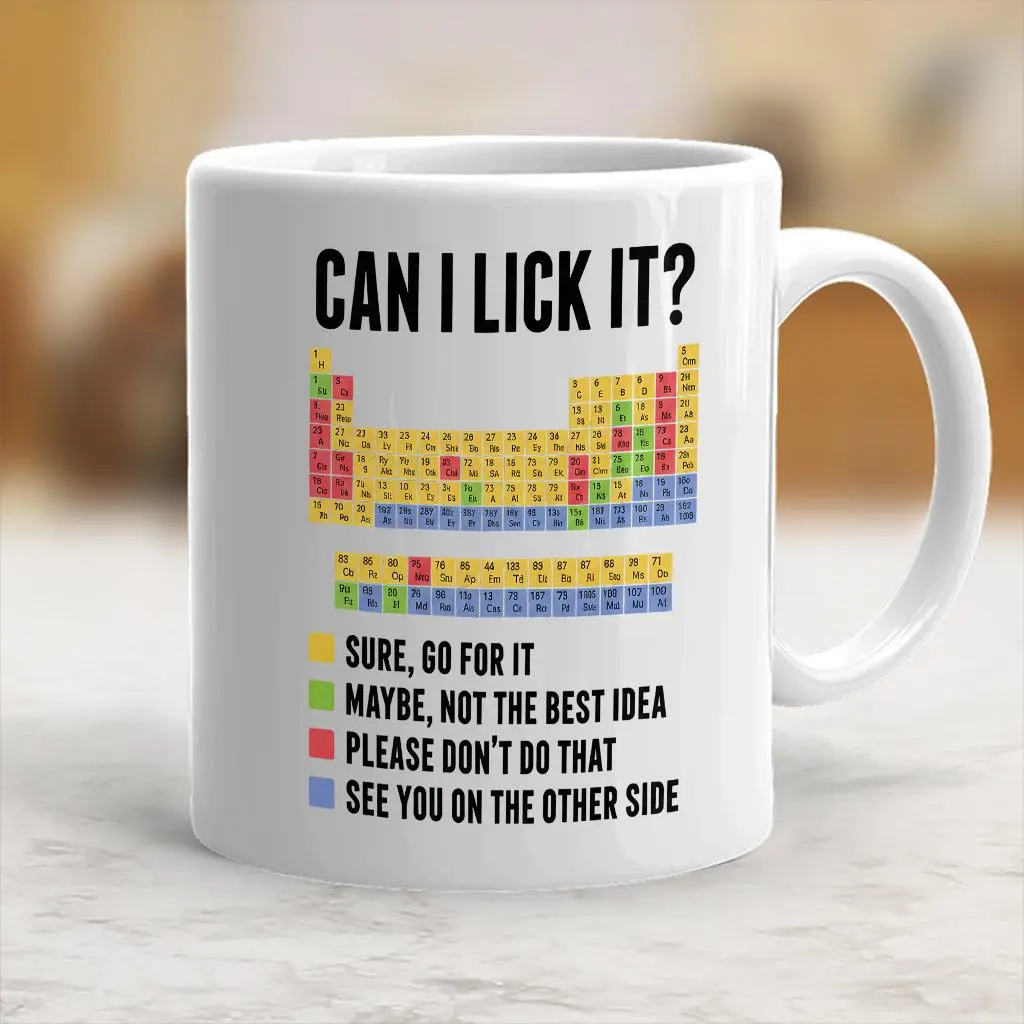 Can I Lick It Funny Chemistry Coffee Mug, Funny Gift Mug For Coworker, Best Friends, Family