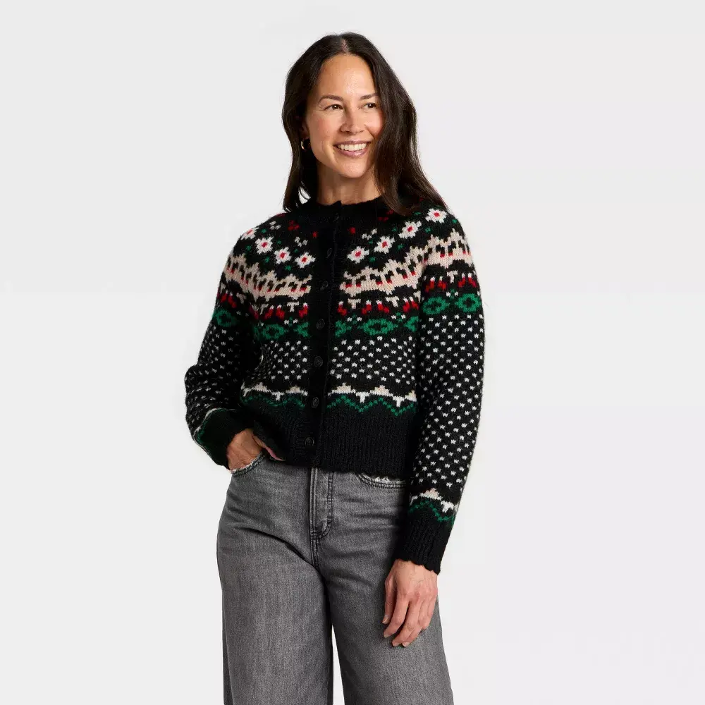 Women's Merriment Cardigan Sweater - Polyester, Spandex, Nylon Fabric Garment, Universal Fit Women's Merriment Cardigan Sweater - Polyester, Spandex, Nylon Fabric Garment, Universal Fit