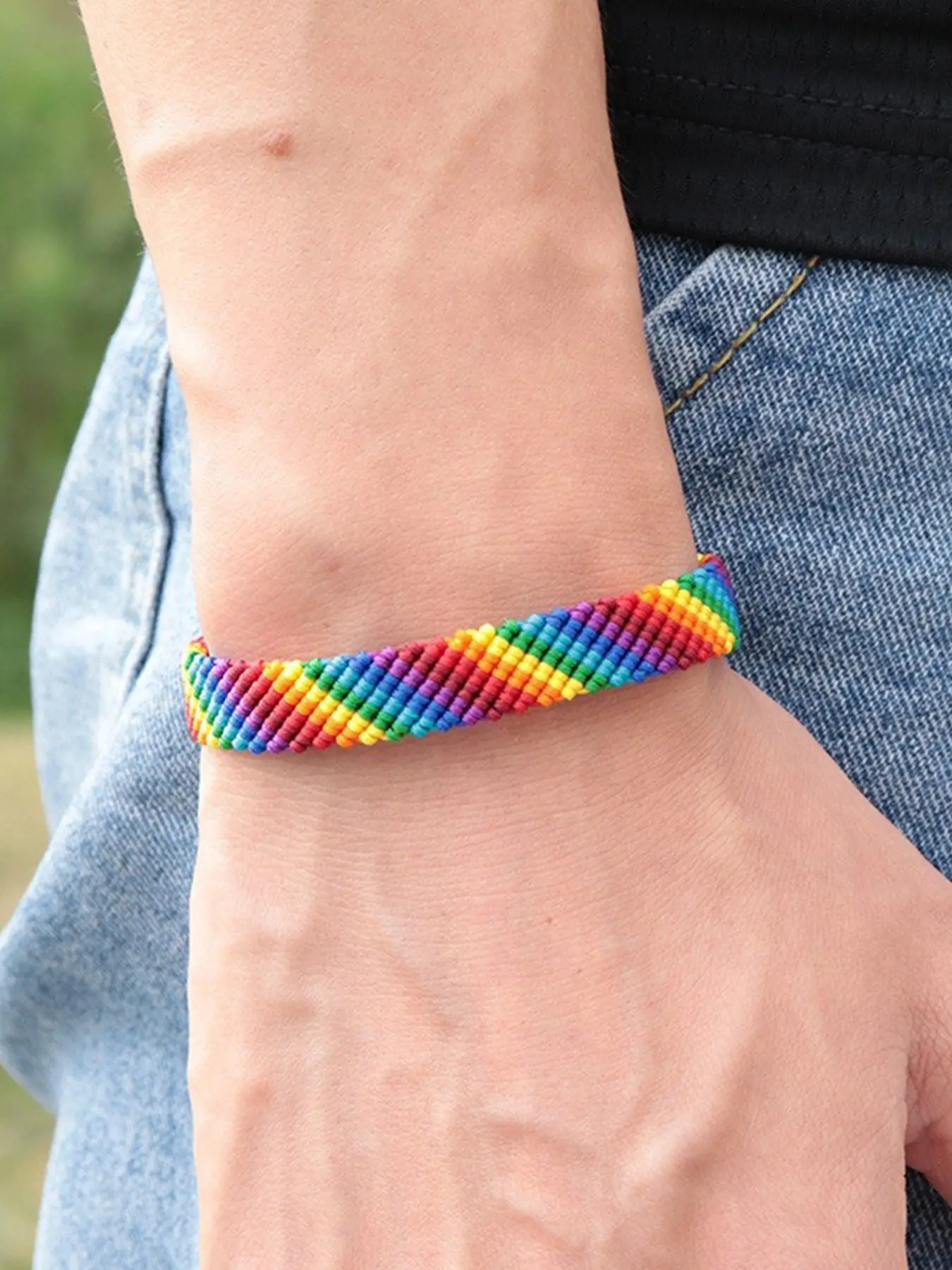 Unisex Lgbt Rainbow Bracelet, Handmade Braided Cord Jewelry, Gay Pride Accessory, Perfect Gift for Lgbtq Community, Trendy Bangle, Exquisite Trendy Bracelet