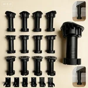 Heavy-Duty Adjustable Leveling Feet for Furniture| Non-Slip Commercial-Grade Support| Easy Install Levelers for Cabinets, Desks & Shelves| 12-Pack (3.5"-6")| Reusable, Stable Support for Workbenches and Bed Frames