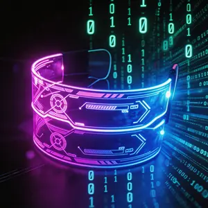 7-color double-sided controllable LED luminous glasses, cool luminous goggles, fashionable and futuristic luminous glasses suitable for electronic music, Halloween, music festivals, and sci-fi cosplay