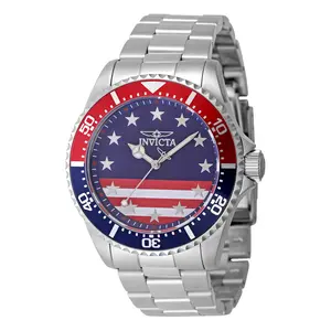 Invicta Men's 43mm Pro Diver Quartz Stars & Stripes Americana Bracelet Watch
