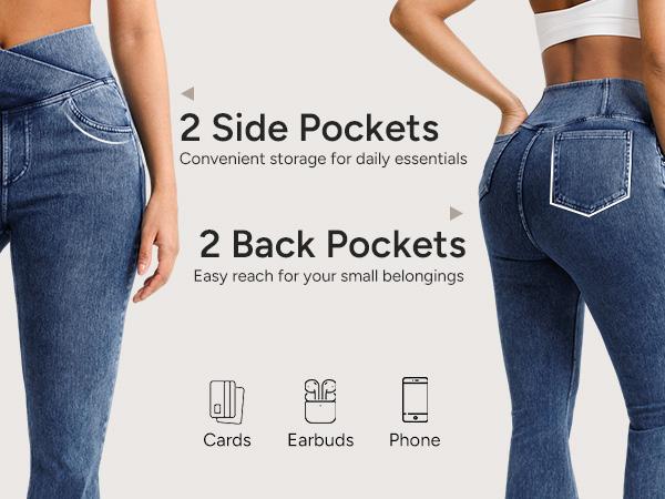 BRXL High Waisted Stretchy Crossover Denim Jeans for Women Flare Jeggings Bootcut Denim with Pockets Trendy & Flattering #Streetwear #outdoorfun #tiktokshopspringglowup #cute summer outfits#Summervibes #beachoutfit #summer outfits #4th of july outfits-1