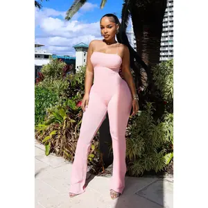 Cereza Ribbed Lace Up Jumpsuit