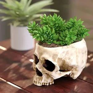 Gothic Skull Bowl Planter Candy Bowl, Home Office Desk Decoration, Indoor Outdoor Skull Vase, Halloween Room Decor, Dark Gothic Skull