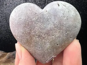 Pink Amethyst Crystal Heart Carving from Brazil