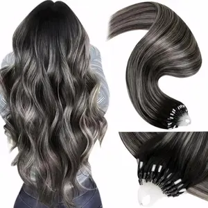 Micro Hair Extensions Real Human Hair 50 Gram Glueless Kinky Curly Microlink Hair Extensions Cold Fusion Tipped 14-24 Inches