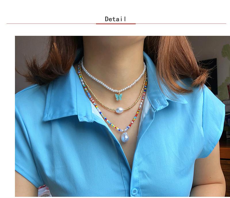 Elegant White Pearl Choker Necklace Small Round Pearl Wedding Butterfly Necklace For Women Charm Fashion Jewelry