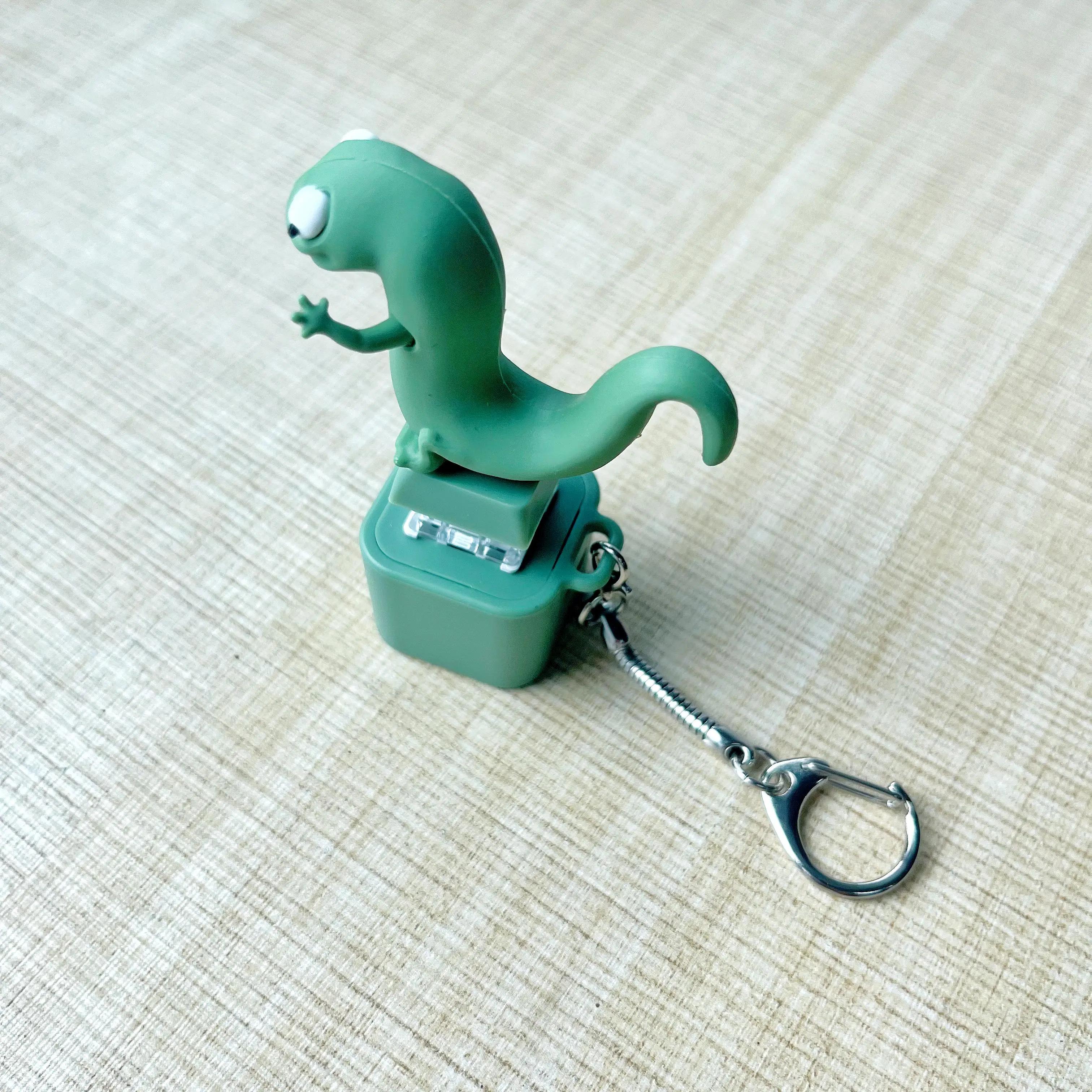 Lizard Keychain Sound Fidget Toys,Rechargeable Lizard Anxiety Relief Keychain Button Toy with Colorful Light & Sound, Fun Portable Anxiety Relief Toy