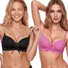 LUCKMEEY Drawstring Push Up Bra for Women | Wireless Lace Up Front Bra with Adjustable Lift & Enhanced Cleavage, Padded Comfort Bra for A B C Cups, Deep V Plunge Bra for Everyday Wear