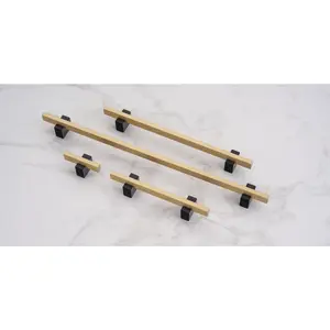 Two Tone Cabinet Knobs and Handles Black & Brass Cabinet Hardware