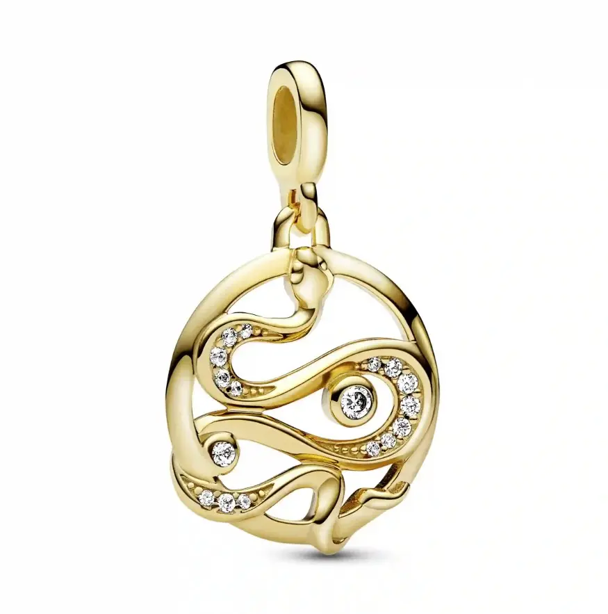 Pandora ME Pavé Snake Medallion Bracelet 14k Gold-Plated Women's Jewelry 762301C01