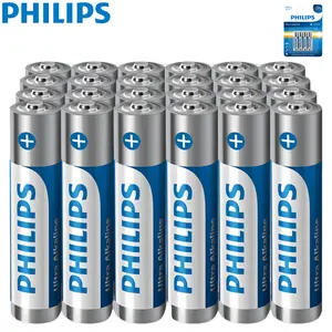PHILIPS 24pcs 1.5V AAA Ultra Alkaline Battery Long Lasting For Flashlights Keyboards Clocks Remote Controls(Holds Power Up To 10 Years)