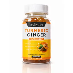 Turmeric Ginger Gummies — 500mg Turmeric + Black Pepper + Ginger | 60 Count | Joint & Digestive Support | No Artificial Colors