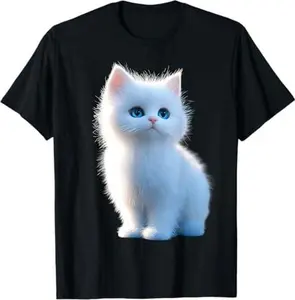 Angora Cat White Turkish Angora Cat Cute Angora Cats T-Shirt
