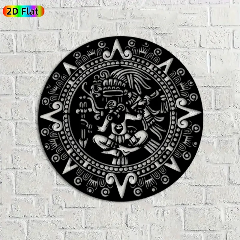 1pc Aztec Deity Metal Wall Art, Intricate Aztec Statue Mural, Ideal Gift for New Year, Christmas, Ancient Civilization Enthusiasts, Perfect for Outdoor Fence & Indoor Living Room Wall, Room Decorations, Cultural Decor Enthusiasts