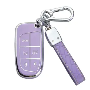 Key Fob Cover Case Compatible With Jeep Grand Cherokee Compass Cherokee Renegade Shell Keychain Protector Accessories