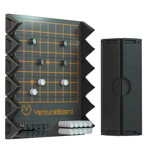 VentureBoard VB Go 9x9 Ultra-Compact Travel Go Board with 83 Pieces Water-Resistant Satchel & Lifetime Warranty