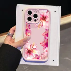 High Bamboo Case with Sweet Floral Pattern, Anti-Drop Full Coverage Tpu Protective Cover, Gift for Girlfriend, Elderly, Lover