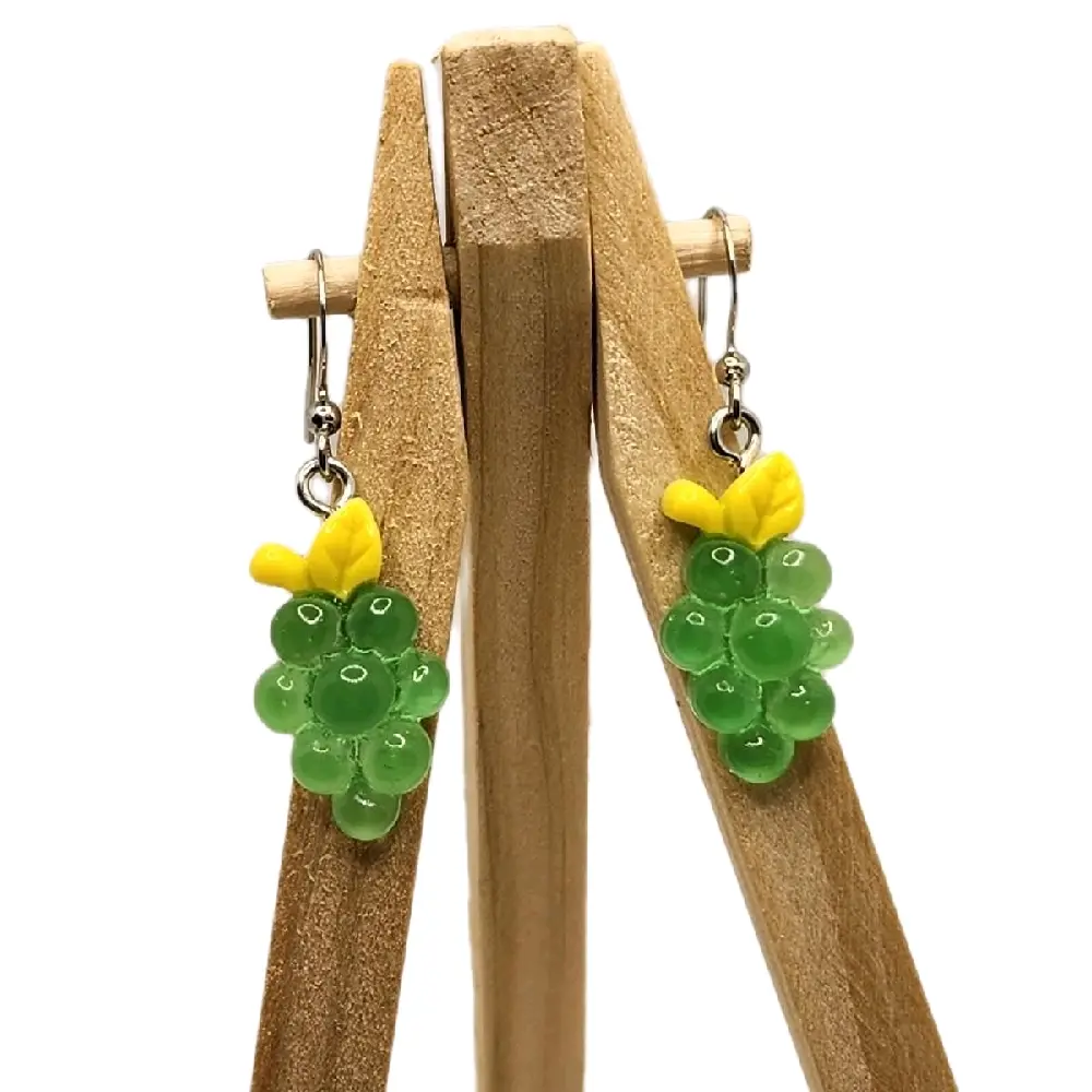 Quirky Fashion Hook Earrings - Adorable Grape Costume Jewelry for Women, High-Quality Materials, Unique Playful Statement Accessories