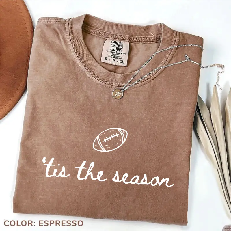 Comfort Colors Tis the Season TShirt, Football Season T-Shirt, Game Day Football Tee, Football Gift TShirt, Football Mom Tee