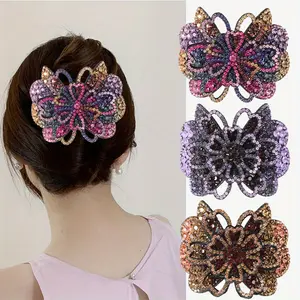 Retro Rhinestone Butterfly Hair Clips 3/5pcs - Suitable for Parties, Proms, Daily Use, Perfect for Women & Women's Hair Styling french hair pin Elegant