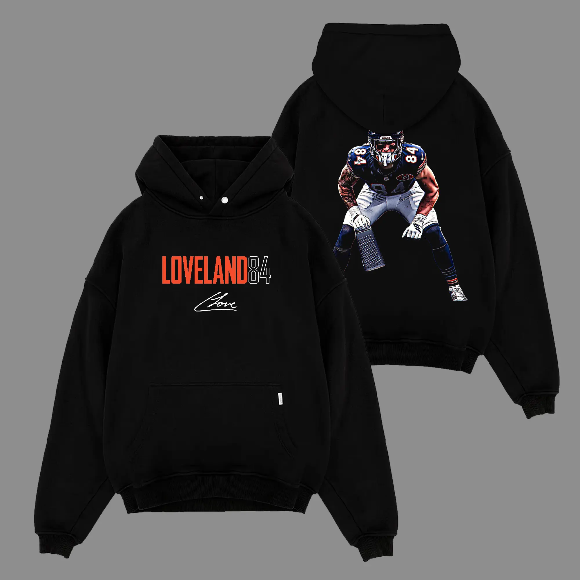 Bears Nation Fit - Colston Loveland 84 Playoffs Soft And Comfortable Cotton , Sweatshirt and T-Shirt, Bears Football Fans Game Day Outfit, Gift For Football Fans,  Football Shirt good graphic tees city boy hoodie boxy Funny Meme quarter zip men georgia