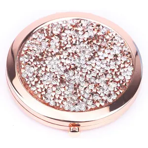 Magnifying Compact Cosmetic Mirror 2.75 Inch Round Handheld Travel Pocket Makeup Mirror Multicolor