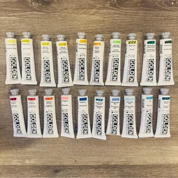 20 Tubes of Golden Heavy Body Acrylic Paint. Brand New