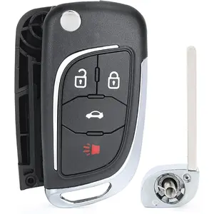 Modified 4 Button Flip Remote Key Shell Case for Chevy Camaro Cruze Equinox Malibu,Just a Key Shell