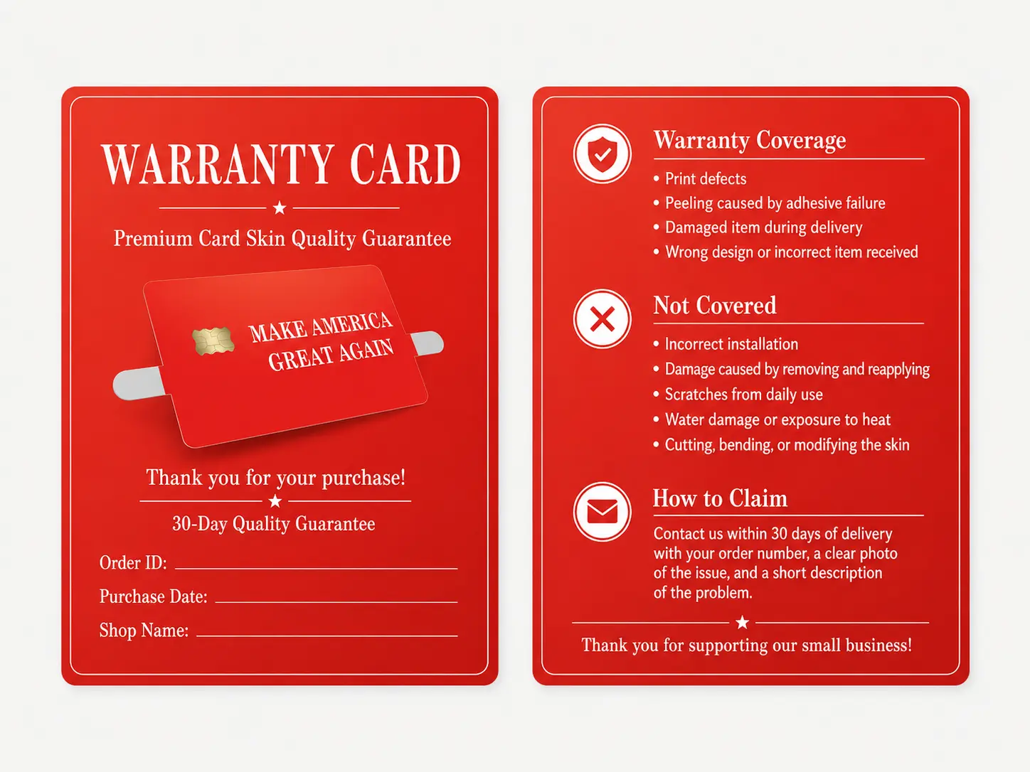 CARD CERTIFICATE for Skin Card