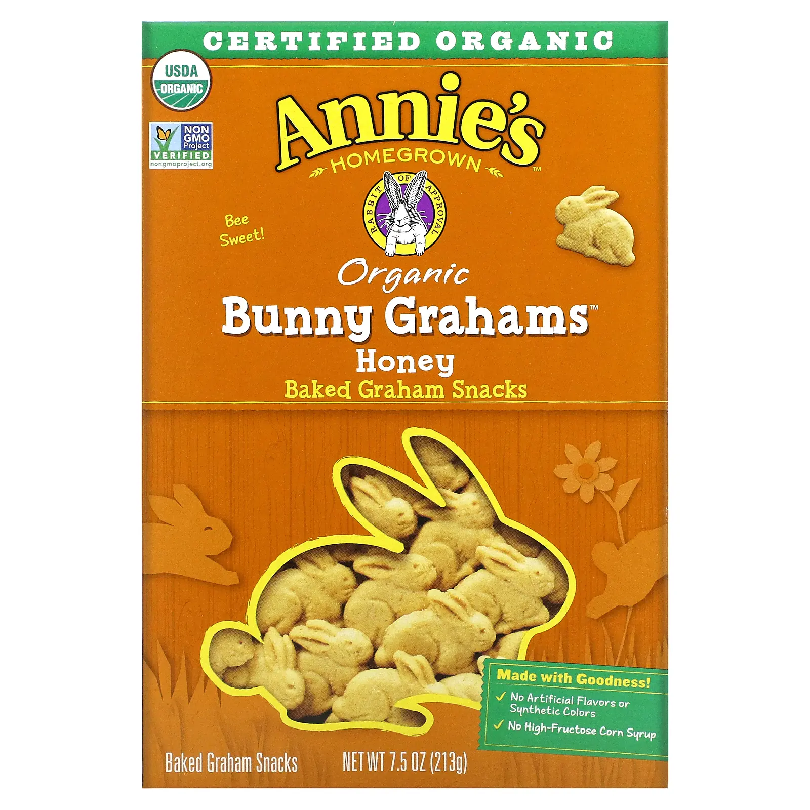Annie's Homegrown Organic Baked Bunny Graham Snacks, Honey, 7.5 oz (213 g)