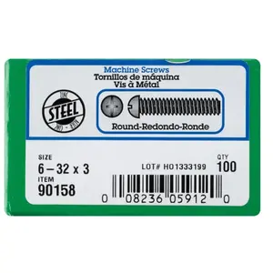 Hillman 90158 6-32 x 3 in. Round Head Combo Machine Screw