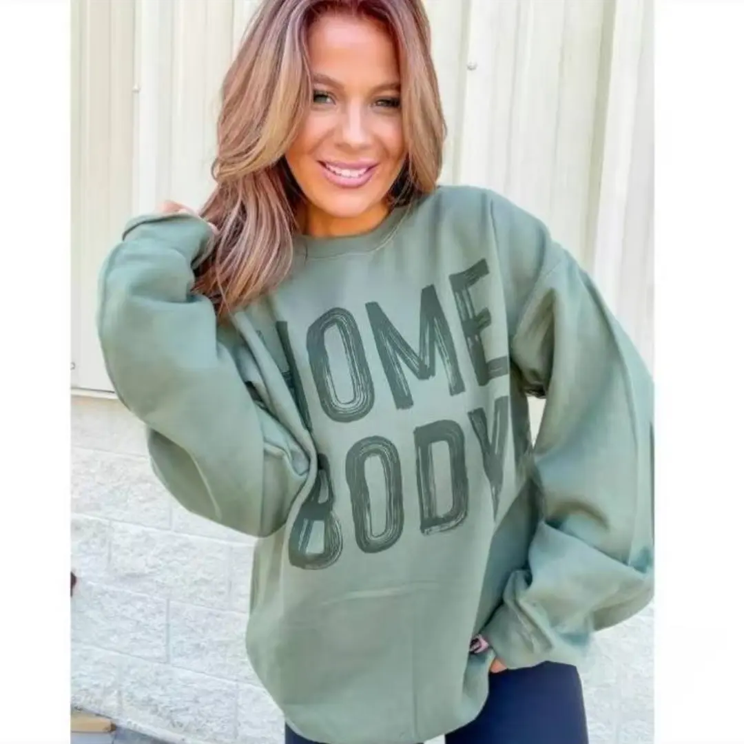 Baian - HOMEBODY Sweatshirt - Cozy Graphic Pullover, Minimal Homebody Crewneck, Relaxed Lifestyle Gift