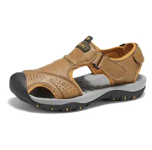 Closed Toe Water Resistant Sandals - Non-Slip Adjustable Strap Hiking Shoes - Lightweight Sports Footwear for Beach, Travel Use