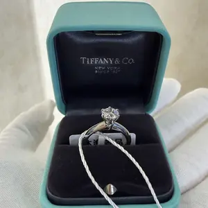 Pre-owned Tiffany & Co. The Tiffany Setting Platinum PT950 Six Prong Diamond Ring JLP020620