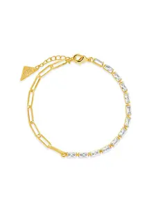 Hunter CZ Tennis & Paperlicp Chain Bracelet