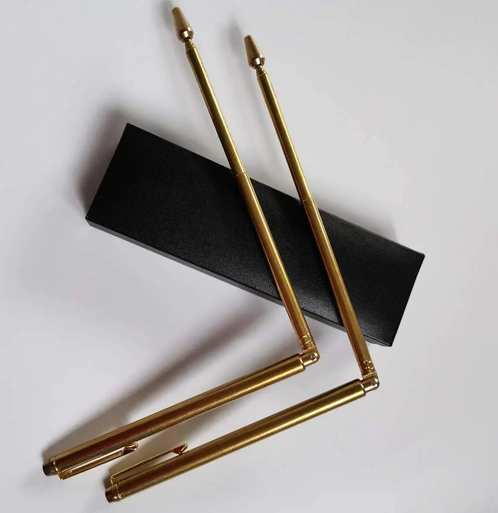 Dowsing Rods 2 Pcs Set - Retractable Pen-Shape Compact Metal Rods, Portable Diviners, Gift Box Packed - Ghost Hunting, Water Divining Tools, Two Piece Set, Easy To Carry