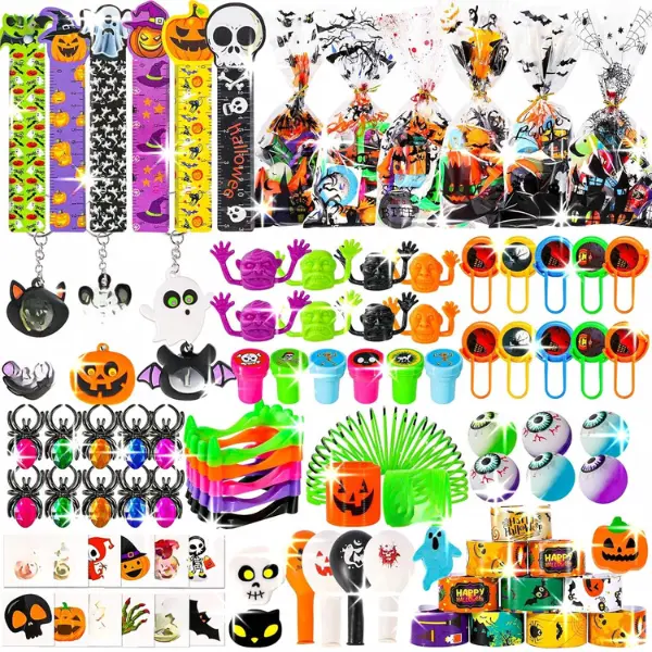 162 PCS Halloween Party Favors for Kids Halloween Toys Bulk Trick or Treat Goodie Bag Fillers Holiday Party Supplies School Classroom Prizes Carnival Gifts