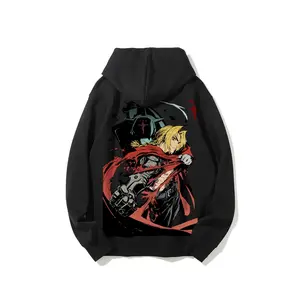Fullmetal Alchemist Edward Elric & Alphonse Elric Anime Hoodie 100% Cotton Unisex Casual Fall Winter Fashion Vintage Otaku Essential
