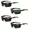 Men's 4-Pack Polarized Half-Frame Wraparound Sports Sunglasses, Lightweight Cycling Gear with UV Blocking & UV Shield for Sunny Rides, Ideal for Driving, Skiing