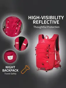 Outdoor Cycling Hydration Backpack, Lightweight Breathable Design, Reflective Strips, Waterproof Fabric, Adjustable Straps, Multiple Pockets