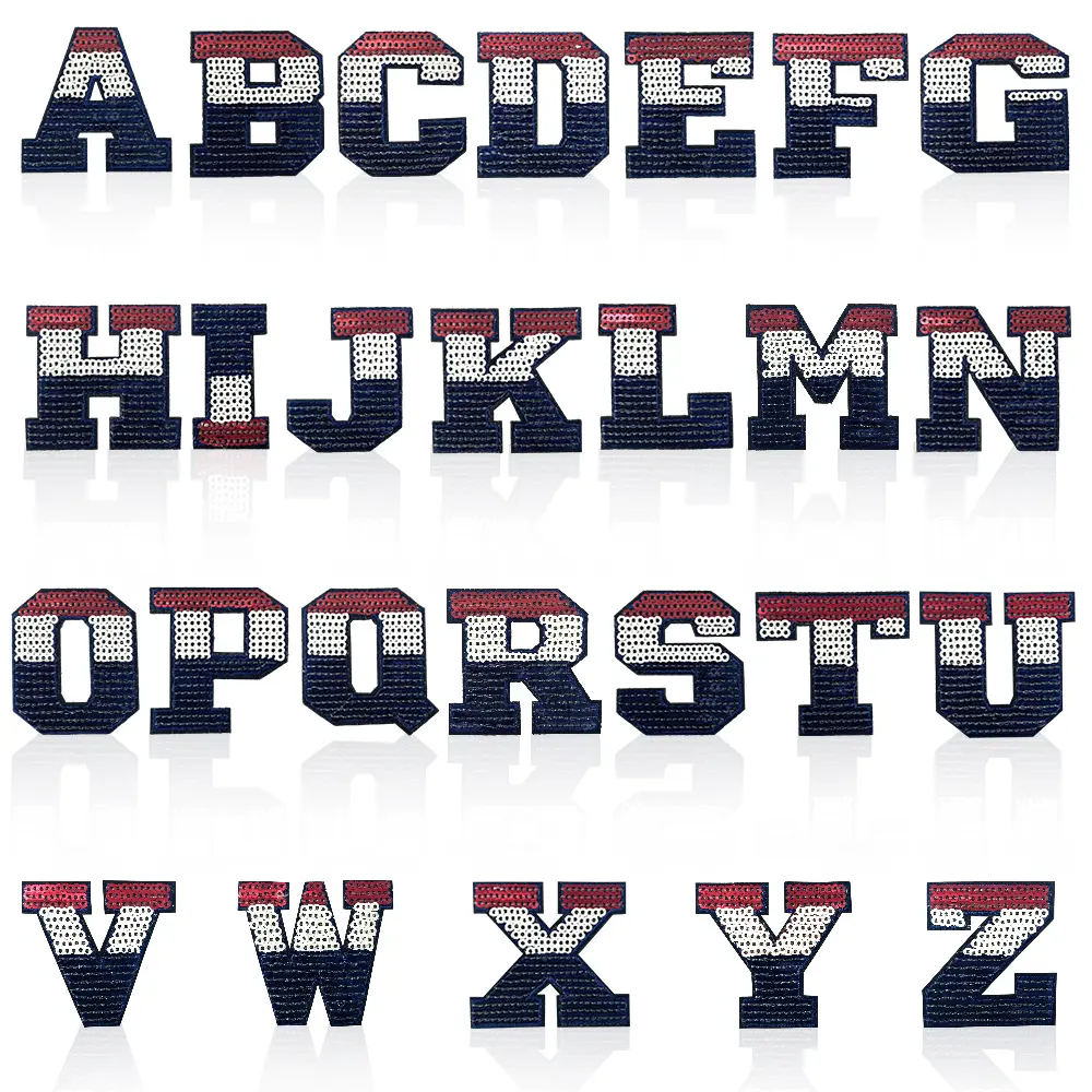 26 Letter DIY Sequin Sports Embroidery Patch Sticker |Customizable fashion décor for TikTok USA Shop