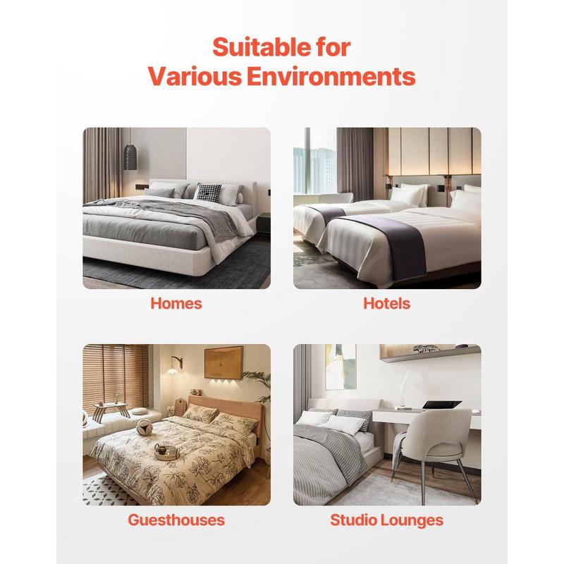 VEVOR Box Spring, Queen Size Bed Frame with Washable Fabric Cloth, Heavy Duty Metal Frame for Queen Bed, 9 in Mattress Foundation, 3500 lbs Max Weight Capacity, Easy Assembly, 79.1L x 59.6W x 9.1H in