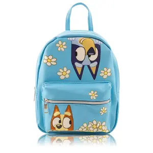 Fast Forward Bluey and Bingo Mini Backpack for Kids & Adults | 10" PU Leather Bluey Backpack Purse Featuring Bluey & Bingo