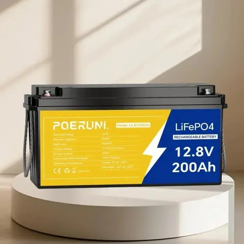 12V 200Ah LiFePO4 Battery with Smart BMS - 2560Wh High-Capacity Lithium Battery Suitable for RV Camper, Solar System, Home Backup, UPS, Off-Grid Energy Storage, Motorhome Power, Deep Cycle Battery, Battery