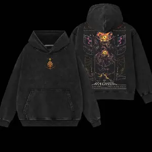 Superstyle Lord of Frenzied Flame - Elden Ring Game Edition Double Printed Oversize Lightweight Acid Washed Tee Hoodie Sweater TV Series Graphic Design Top Cotton Streetwear Game T-Shirt Crewneck Clothes Menswear Womenswear V89